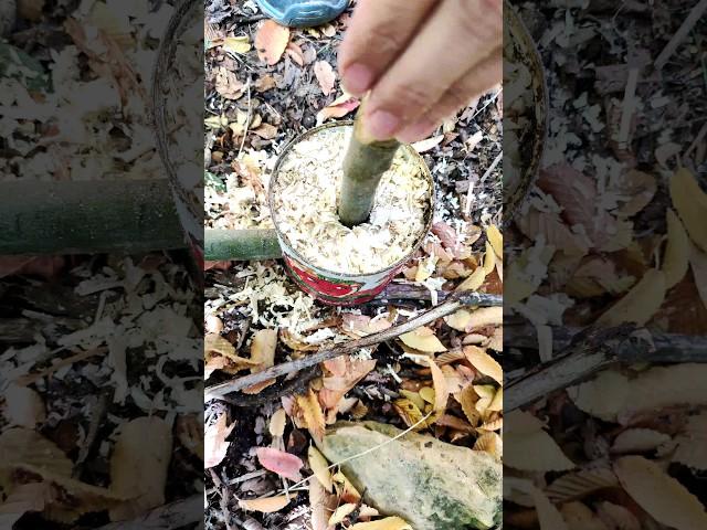 survival lifehacks: turbo stove with sawdust for fire, #lifehacks #survival #camping #outdoors