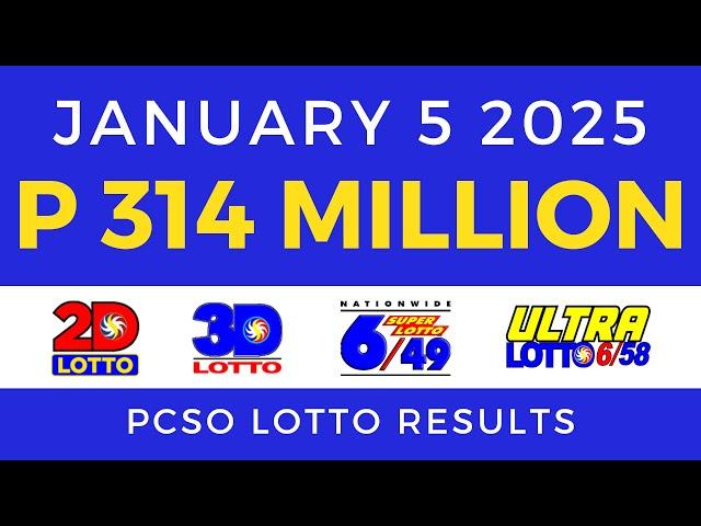 Lotto Result Today 9pm January 5 2025 PCSO