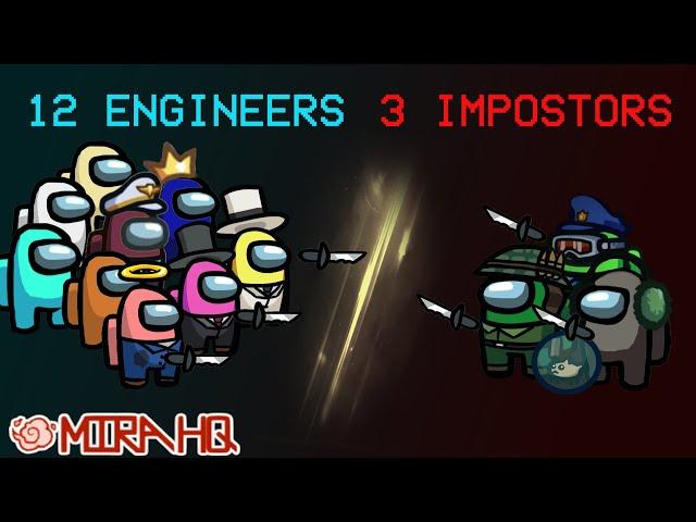 Among us - 12 Engineers 3 Impostors Crazy Lobby - Full MiraHQ 3 Impostors Gameplay - No Commentary