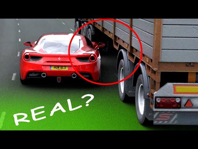 The truth | Ferrari under truck.