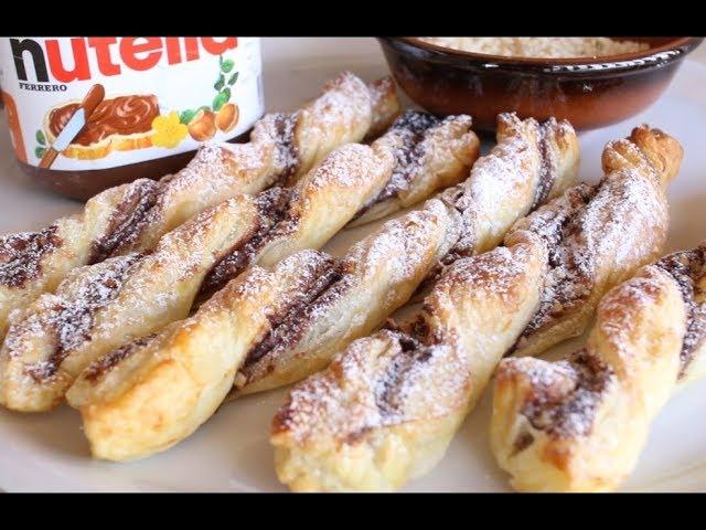 TORCIGLIONI DI PASTA SFOGLIA ALLA NUTELLA || Dolci Facili e Veloci