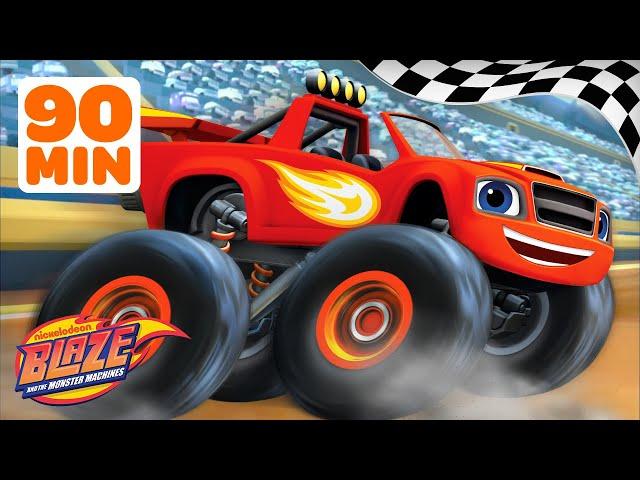 90 MINUTES of BLAZING Races w/ AJ, Crusher and More!  | Blaze and the Monster Machines