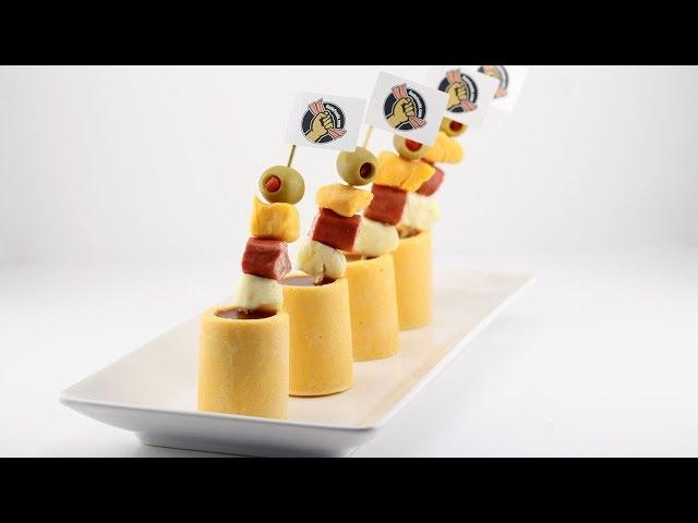 Mini Bloody Marys in Edible Cheddar Cheese Shot Glasses