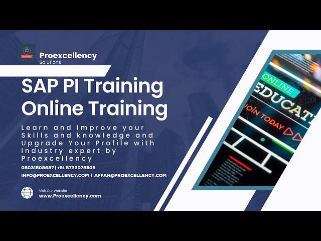 Master SAP PI with Proexcellency Online Training Course |SAP Process Integration Certification Guide