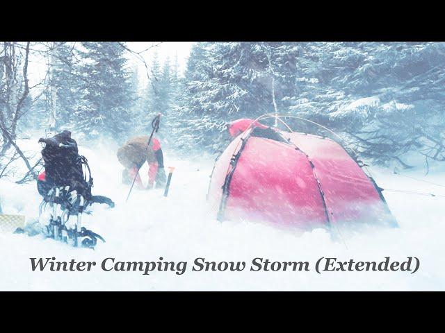 Winter Camping in a Snow Storm, Solo Backpacking the North in a Blizzard - Cold Tent (Extended)