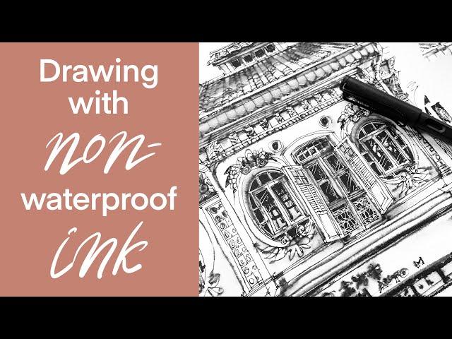 How to draw with non-waterproof ink with beautiful results