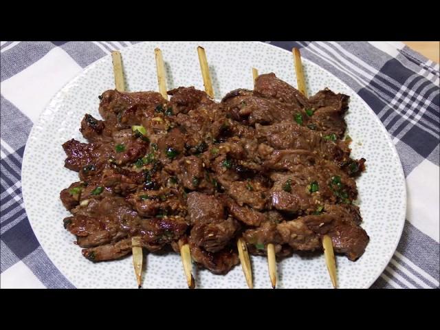 소고기산적 / 촉촉하고 부드러운 소고기산적 만들기 / Skewered roasted beef / 명절음식