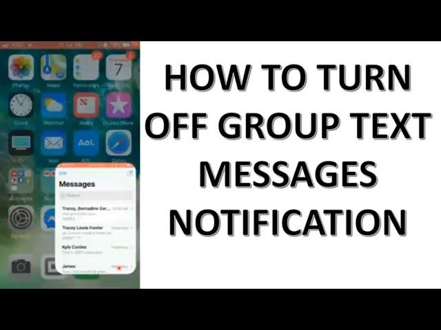 HOW TO TURN OFF GROUP TEXT MESSAGES NOTIFICATION ALERTS WITH IPHONES