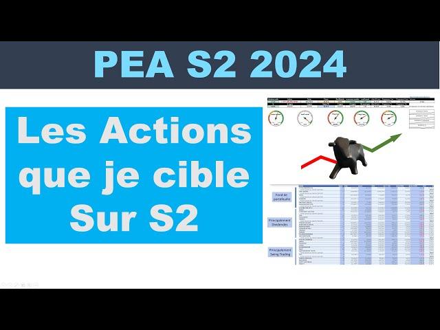 Point sur le PEA et actions cible sur S2