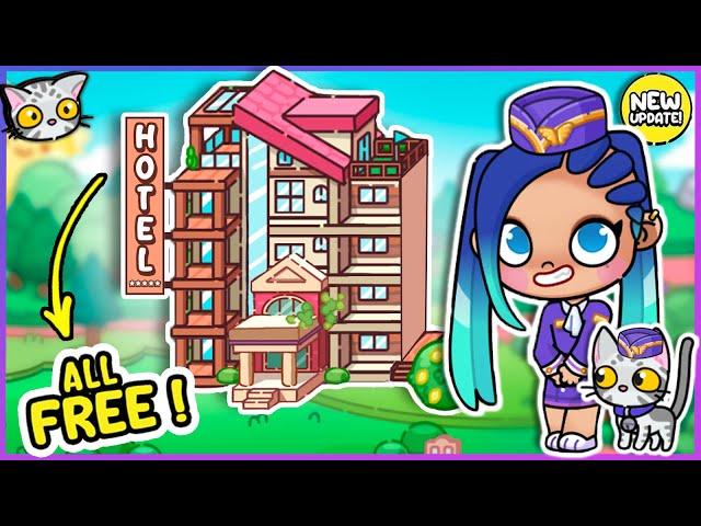  Building a Complete FREE HOTEL in Avatar World!  | Reception, Cafeteria, and Rooms 