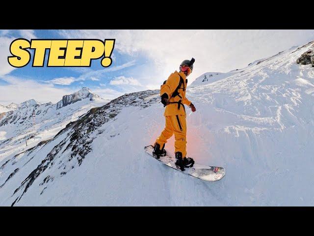 Snowboarding Steep Off-Piste Terrain In Austria