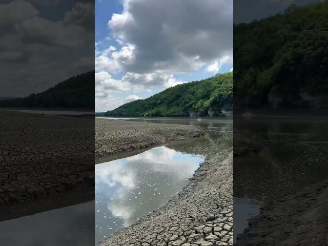 Шок! Висохша Річка Збруч, яка впадає в в обмілілий Дністер.