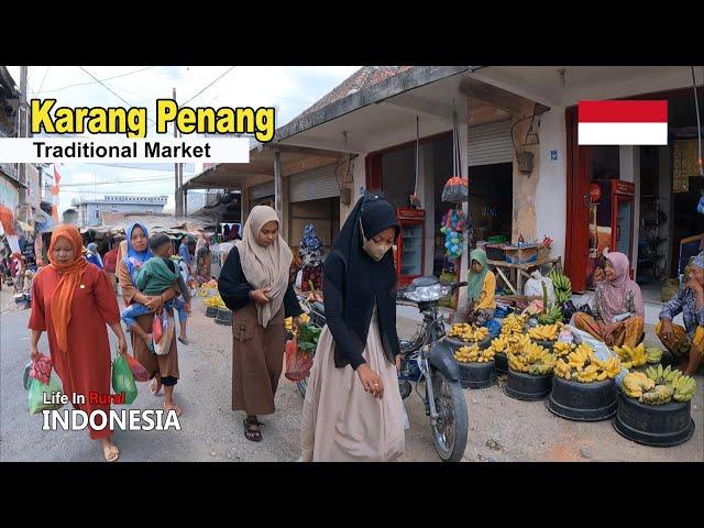 organic weekly village market, in Karang Penang, Walking, Indonesian traditional market,