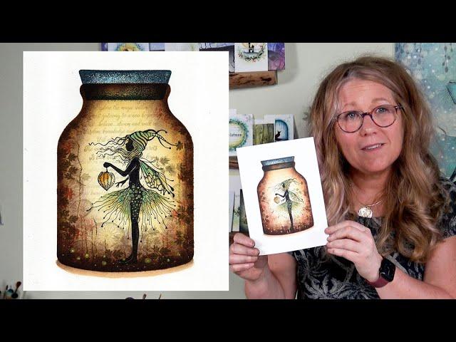 Starr in a Jar, A Sticker Stencil Tutorial by Tracey Dutton - A Lavinia Stamps Tutorial