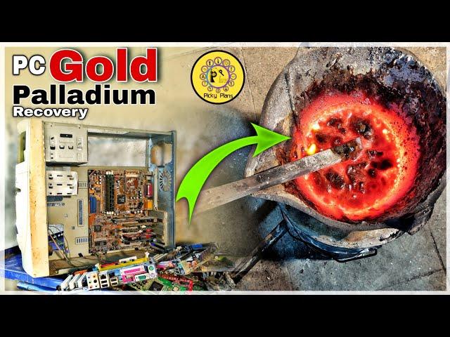 Smelting PC Parts for GOLD and PALLADIUM | Mix Computer Parts Gold recovery