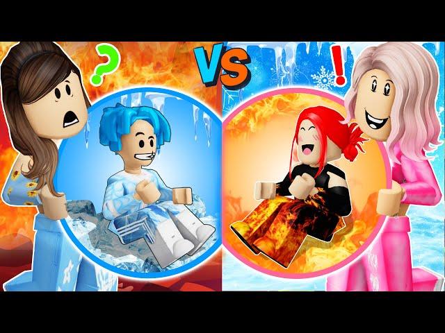 ROBLOX Brookhaven RP:  FIRE Girl vs ICE Boy  | HOT vs COLD Challenge | Gwen Gaming Roblox