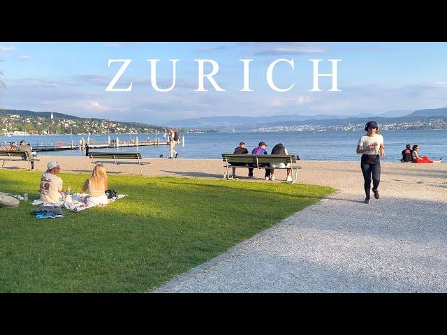 Zurich Summer Walk Lake Zurich  4k Walking Tour Switzerland 2024 ️