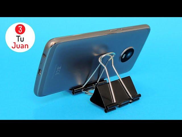 5 Cell Phone Holders with Binder Clips, EASY and Fast - Ideas DIY 