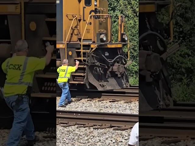 The Conductor gets on his train. #railway #train #csx