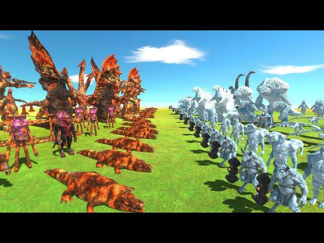 Lava War - Ice Team VS Lava Team - Animal Revolt Battle Simulator