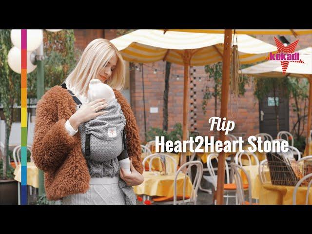 KOKADI Babytrage Flip / Heart2Heart Stone / Für Babys und Kleinkinder / KOKADI Classic