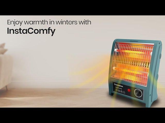 Crompton Insta Comfy 800 Watt Room Heater with 2 Heat Settings(Grey Blue)