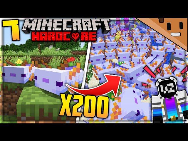 I Found 200 of the RAREST Axolotl in Minecraft Hardcore (Wadzee Axolotl War) #7