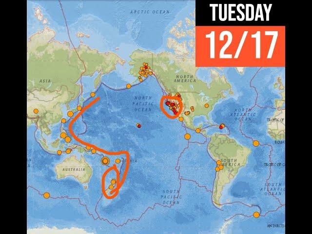 Numerous Aftershocks from 7.3 Eq Vanuatu. Northern California Earthquake update. 12/17/2024