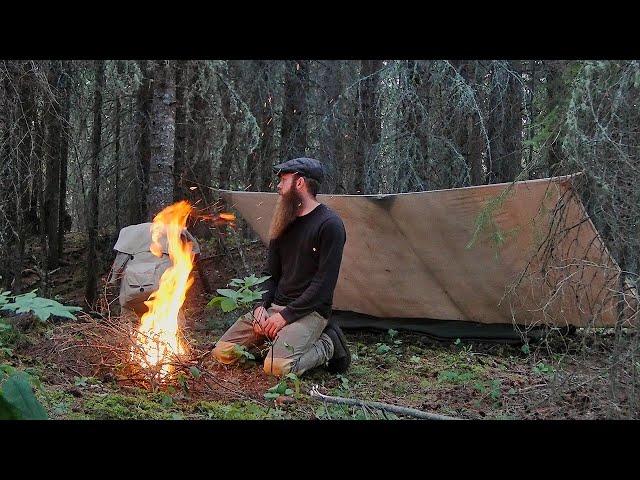 Solo Bushcraft Overnighter Next to River and Pond