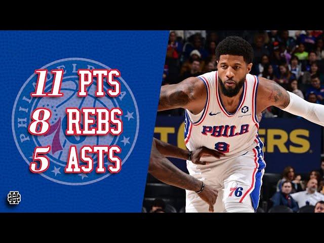 Paul George 11 pts 8 rebs 5 asts vs Pistons 24/25 season