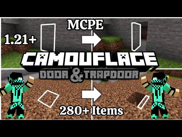 Camouflage Doors & Trapdoors Addon MCPE 1.21 | Mine Fire Bro #minecraft