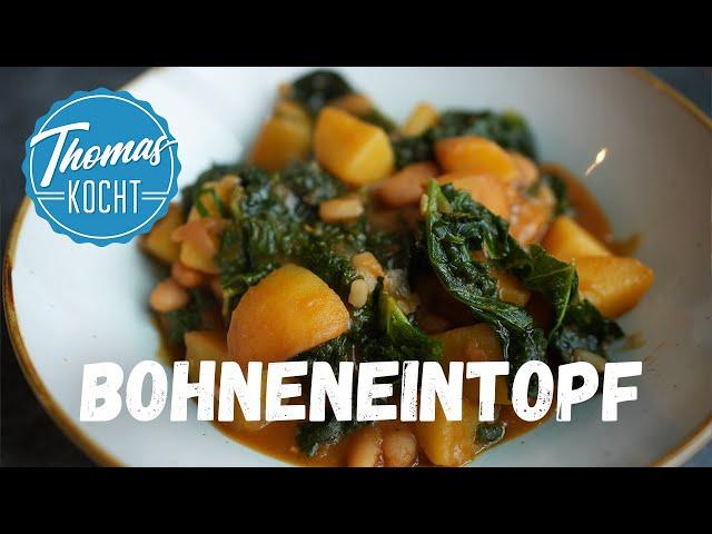 Filling, healthy and cheap - bean stew with kale and potatoes