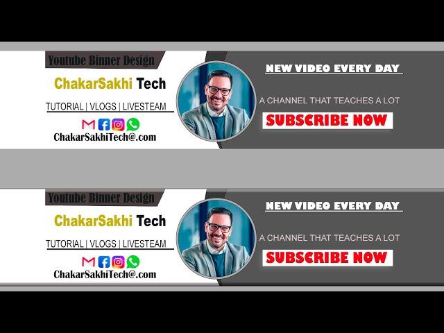 How to Make A professional YouTube Banner | make a YouTube Channel  Art Banner in Photoshop 2024