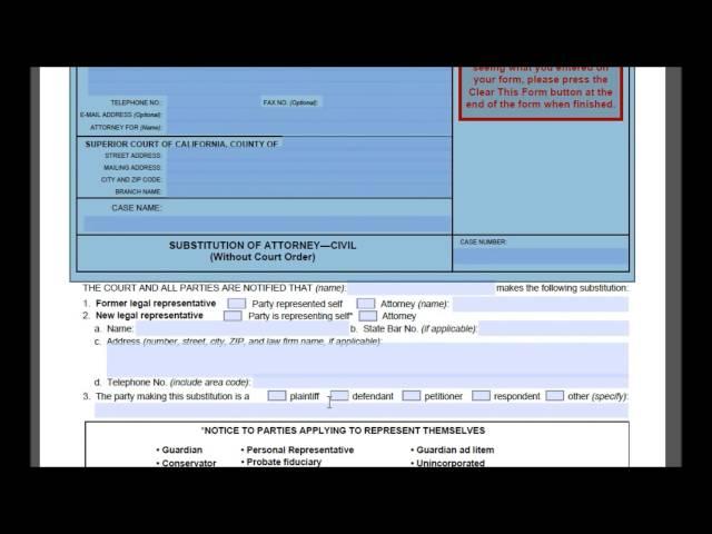 California Civil Substitution - Page 1 - The Law Offices of Andy I. Chen