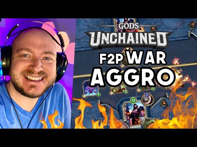 Gods Unchained - F2P WAR AGGRO Deck Deck Guide & Ranked Play! | AMAZING Free Build for New Players!