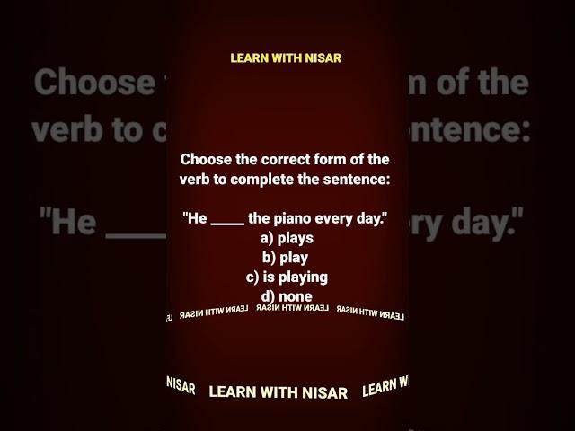 English MCQs | Competition | Learn With Nisar | English Learning | English Speaking | CSS