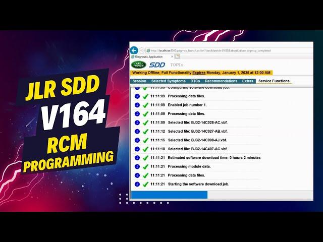 JLR SDD V164 Land Rover Jaguar Software RCM Programming