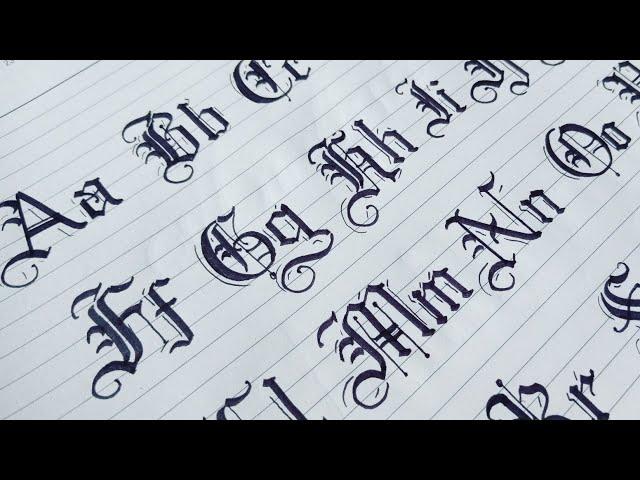 How to Gothic Calligraphy Capital and Small Letters From A to Z | Blackletters Calligraphy