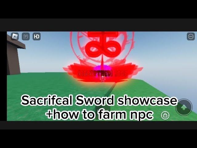 Sacrifcal sword showcase + how to farm npc | Killstreak sword fighting beta