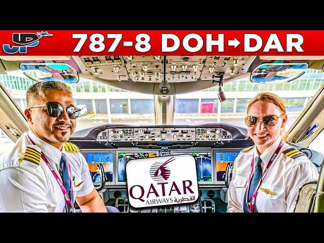 Qatar Airways Boeing 787 Cockpit Doha to Dar Es Salam