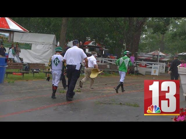 Big storm causes chaos at Belmont Stakes