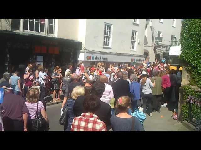 Olympic Torch Through Wells Passing The Swan Hotel 2012