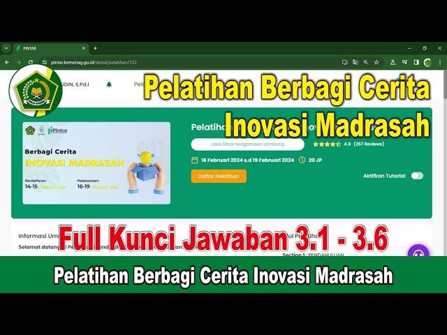 Full Kunci Jawaban Pelatihan Berbagi Cerita Inovasi Madrasah