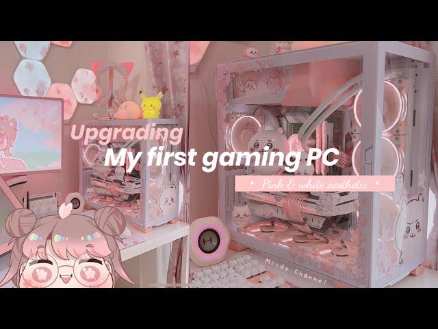 my first PC build upgrade  pink & white aesthetic ️ unbuilding + rebuilding + mod RTX 3080