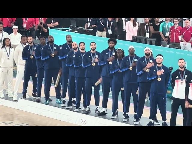 Team USA basketball gold medal ceremony Paris 2024