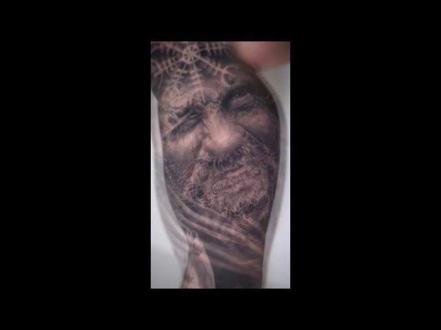 Valhalla and Viking warrior sleeve full sleeve tattoo