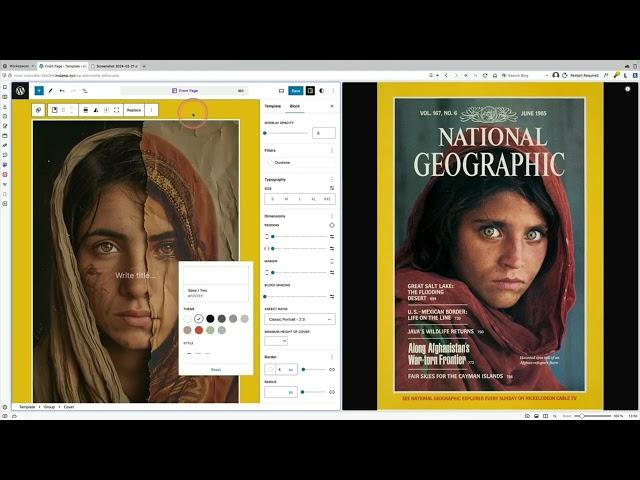 Remaking a famous National Geographic cover using WordPress 