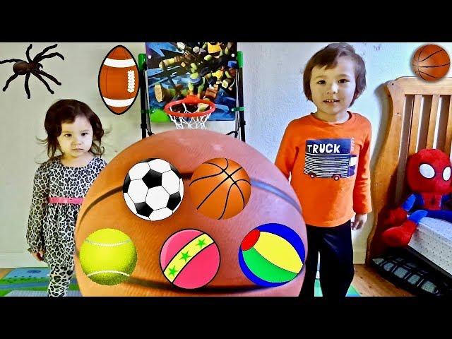 Learn Colors with Sport Ball Toy for Children - Toddlers Learning and Playing Activity Ball-Pit Show