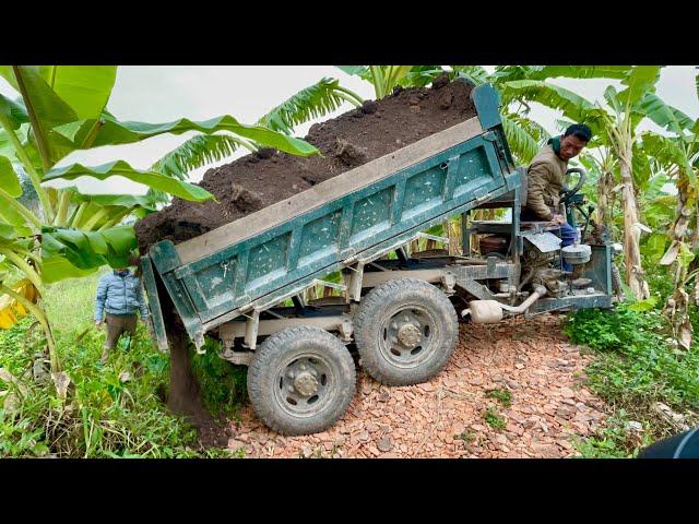 3 xe công nông chở cát khai xuân chạy cực sung | Máy xúc nhỏ múc cát | Excavator truck