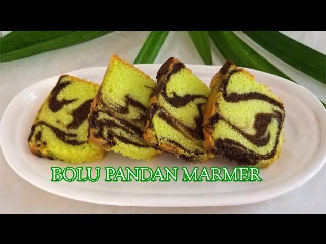 BOLU PANDAN MARMER 4 TELUR ENAK LEMBUT & MOIST ( loyang 22 cm )